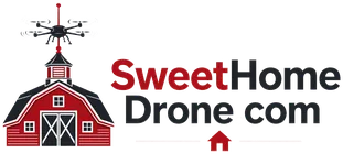 Sweet Home Drone logo — red barn with drone